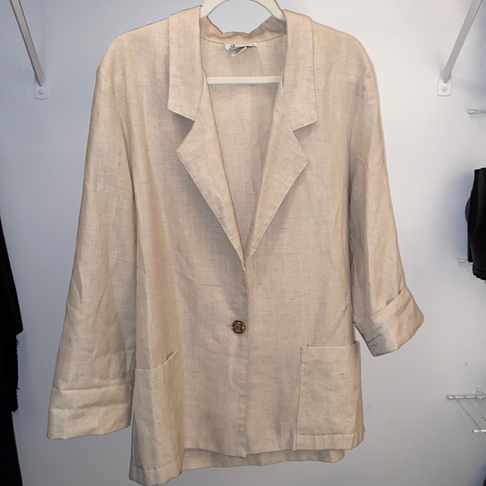 Cream linen blazer